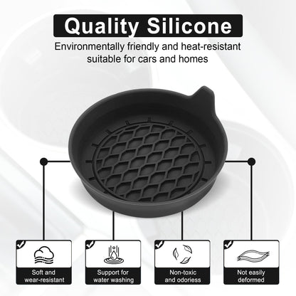 SINGARO Silicone Car Cup Holder Coasters – Non-Slip Universal Inserts, 4-Pack Black