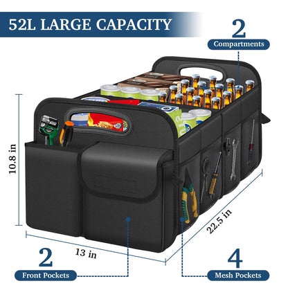 Femuar Collapsible Car Trunk Organizer – Waterproof Large Capacity Storage, Black