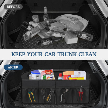 Femuar Collapsible Car Trunk Organizer – Waterproof Large Capacity Storage, Black